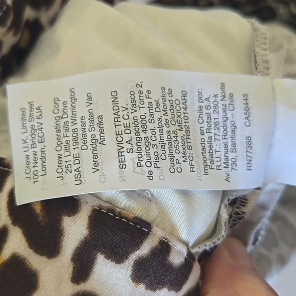 J.Crew Snow Leopard Print Slim Ankle Pants 0 High Rise Preppy Animal Trousers - Picture 16 of 16